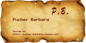 Pucher Barbara névjegykártya